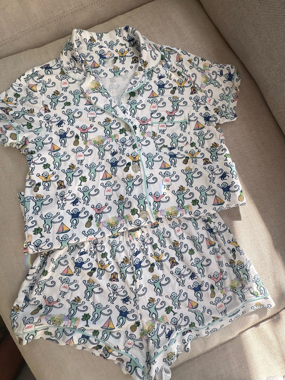 Roller Rabbit Charleston Print Pajamas - Short Sleeve Top & Shorts, Women’s XS